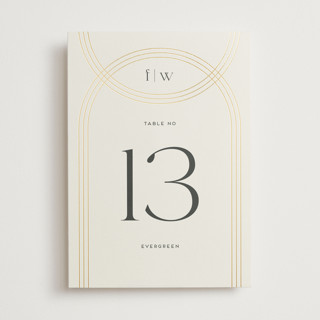 Curves Foil-Pressed Table Numbers