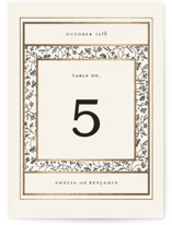 Hansen Foil-Pressed Table Numbers