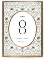 Vintage Palms Foil-Pressed Table Numbers