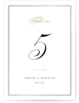 Timeless Foil-Pressed Table Numbers