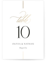 Aligned Foil-Pressed Table Numbers