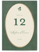 Vintage Oval Foil-Pressed Table Numbers