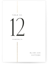 Linear Foil-Pressed Table Numbers