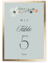 Blue Garden Foil-Pressed Table Numbers