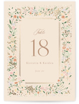 Esther's garden Foil-Pressed Table Numbers