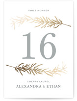 Simple Sprigs Foil-Pressed Table Numbers