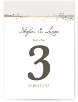 Tiara Foil-Pressed Table Numbers