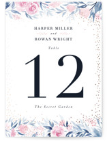 Monogrammed watercolor floral Foil-Pressed Table Numbers