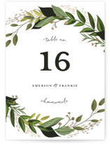 Vines of Green Foil-Pressed Table Numbers