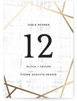 Gilded Concrete Foil-Pressed Table Numbers