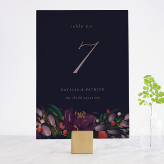 Moody Floral Foil-Pressed Table Numbers