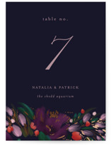 Moody Floral Foil-Pressed Table Numbers