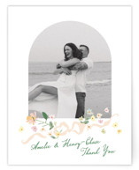 spring draped garland Wedding Thank You Cards