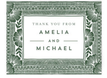 Block Print Frame Wedding Thank You Cards