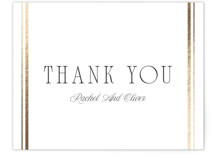 Side Stripe Foil-Pressed Wedding Thank You Cards