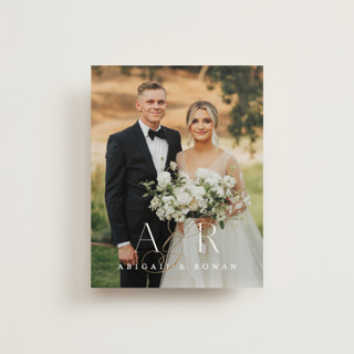 Initialed Foil-Pressed Wedding Thank You Cards