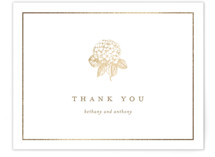 Hydrangea bloom Foil-Pressed Wedding Thank You Cards