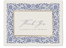 Tiled Romance Foil-Pressed Wedding Thank You Cards