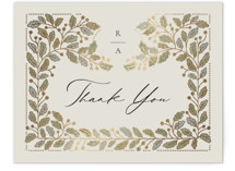 Vine Wrap Foil-Pressed Wedding Thank You Cards