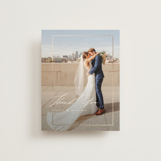 Gilded Border Foil-Pressed Wedding Thank You Cards