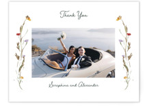 Coastal Bloom Foil-Pressed Wedding Thank You Cards
