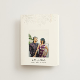 Gilded Wildflowers Gloss-Press® Wedding Thank You Cards