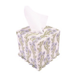 Scallop Tissue Box Cover in Forget-Me-Not Blockprint Tissue Box Cover