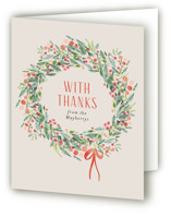 holiday wreath Thank You Cards