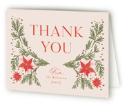 Christmas Flowers Thank You Cards