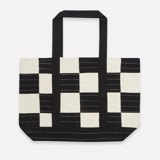 Checkered Canvas Tote - Charcoal Tote Bag