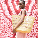 Ayine Bag Large with Light Blue and Red Lining Tote Bag