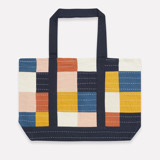 Checkered Canvas Tote - Cobalt Tote Bag