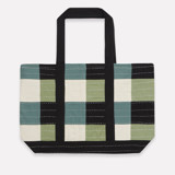 Checkered Canvas Tote - Sage Tote Bag