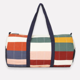 Multi-Check Canvas Duffle Bag Tote Bag