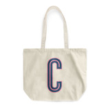 Custom Canvas Tote - Navy Pink Single Initial Tote Bag