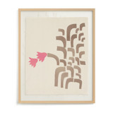 December cactus in bloom Block Print Textile Art