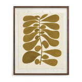 Black Plant - Forest Block Print Textile Art