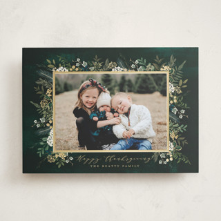 Classic Greenery Foil-Pressed Thanksgiving Cards