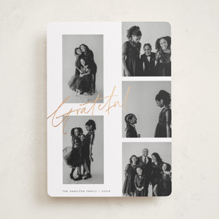 Grateful Grid Foil-Pressed Thanksgiving Cards