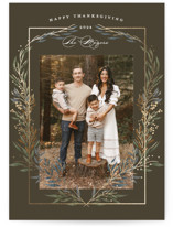 Thanksgiving Crest Foil-Pressed Thanksgiving Cards