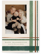 Deconstructed Plaid Foil-Pressed Thanksgiving Cards
