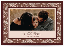 Merry Floral Toile Thanksgiving Cards