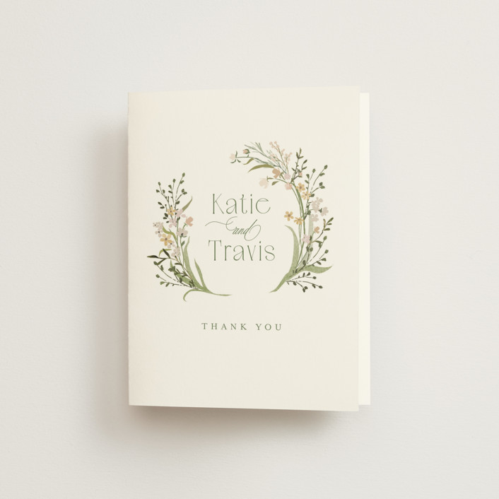 delicate buds Folded Wedding Thank You Cards by Jennifer Wick Minted
