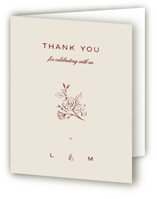 Rose Ink Folded Wedding Thank You Cards