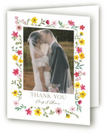 Wildflower wreath Folded Wedding Thank You Cards