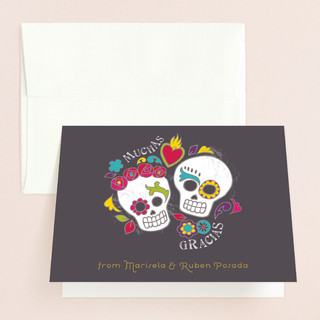 Dia de los Muertos Folded Wedding Thank You Cards