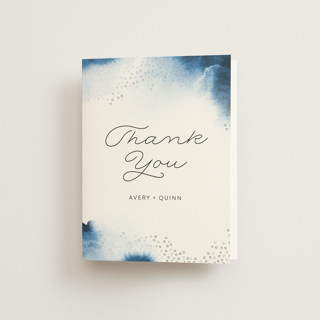 Watercolor Dots Folded Wedding Thank You Cards