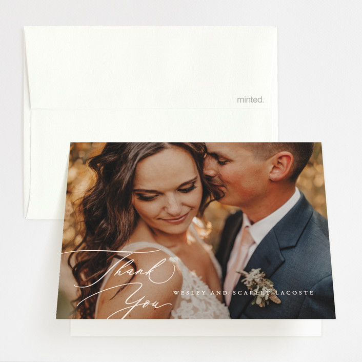 Scarlet Folded Wedding Thank You Cards by Hooray Creative Minted