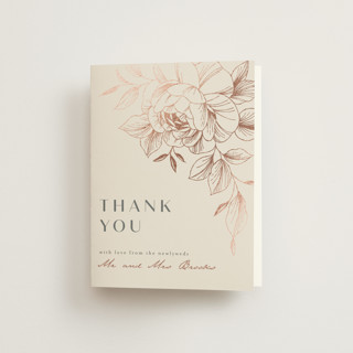 Lovely Foil-Pressed Folded Wedding Thank You Cards