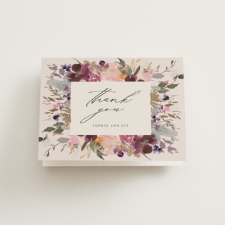 Fleur Foil-Pressed Folded Wedding Thank You Cards